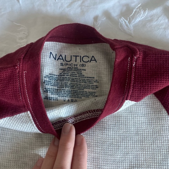 Nautica Henley Long Sleeve T, size 8 - Picture 3 of 3